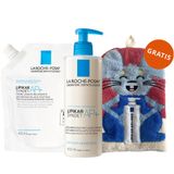 Zestaw La Roche-Posay Lipikar Syndet AP+, krem myjący do ciała uzupełniający poziom lipidów, od urodzenia, 400 ml + zapas, 400 ml + myjka-rękawica do kąpieli, dla dzieci gratis - miniaturka zdjęcia produktu