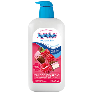 Bambino Rodzina, żel pod prysznic, mascarpone z malinami, 1l - zdjęcie produktu