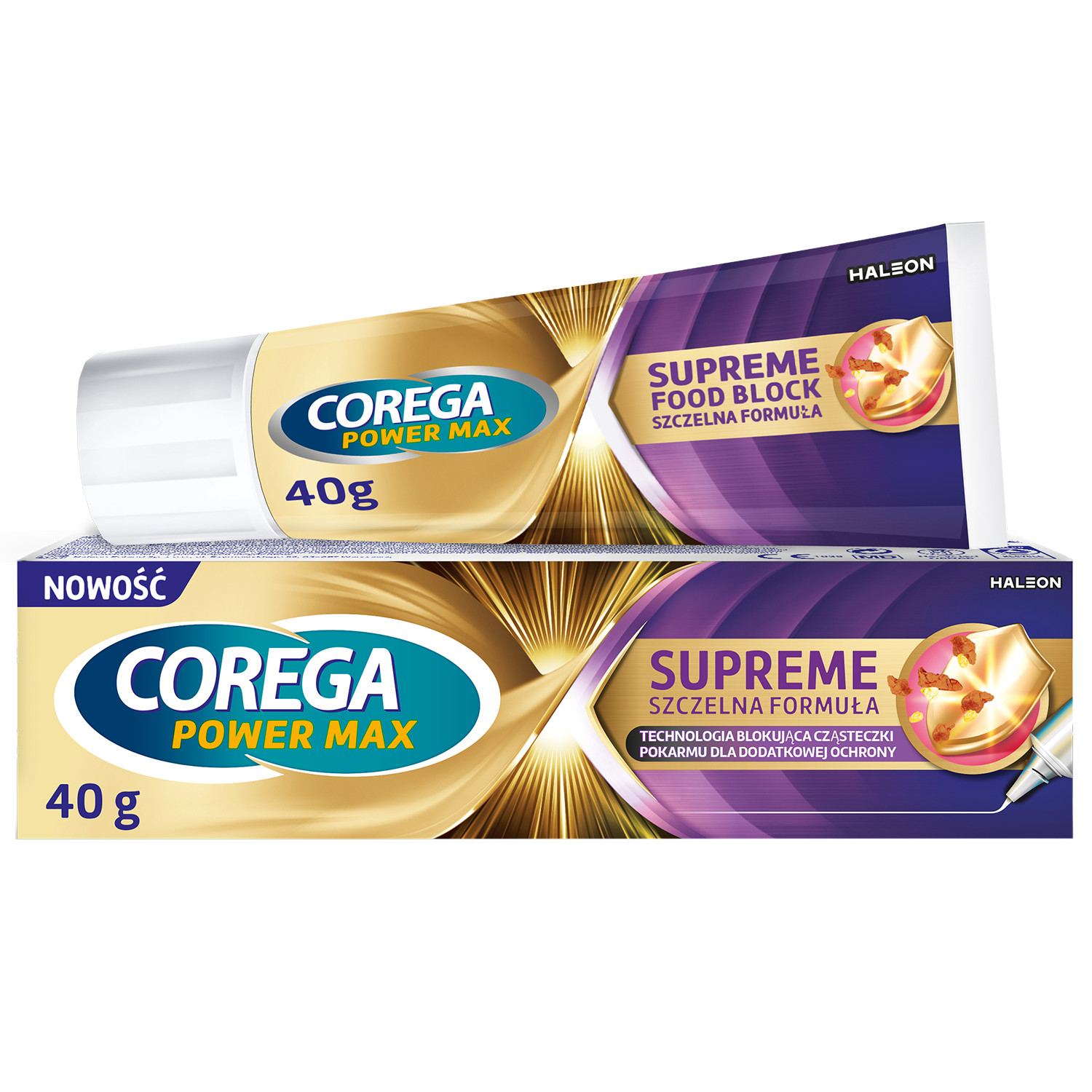 Corega Corega Power Max Supreme Szczelna Formuła, krem mocujący do protez zębowych, 40 g