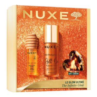 Zestaw Nuxe Huile Prodigieuse Glow Bestsellery, olejek roll-on, 50 ml + olejek do ust, 10 ml + spinka do włosów gratis - zdjęcie produktu
