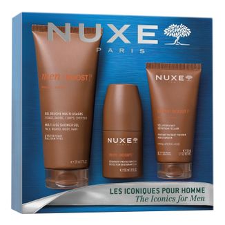 Zestaw Nuxe Men Boost, dezodorant, 50 ml + żel do twarzy, 50 ml + żel pod prysznic, 200 ml - zdjęcie produktu