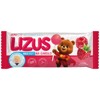 SEMA Lab Lizus na gardło, lizak, smak malinowy, od 3 lat, 1 sztuka - zdjęcie produktu