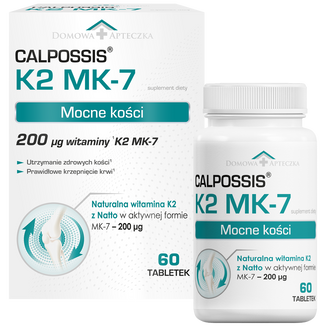 Domowa Apteczka Calpossis K2 MK7 + D3, 60 kapsułki Domowa Apteczka Calpossis K2 MK7 + D3, 60 kapsułki - zdjęcie produktu