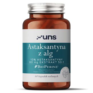 UNS Astaksantyna z Alg + Bioperine, 60 kapsułek - zdjęcie produktu