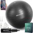 Revity Gym Ball, piłka do ćwiczeń, PVC, antypoślizgowa, 55–75 cm, czarna, zestaw z pompką, 1 sztuka - miniaturka  zdjęcia produktu