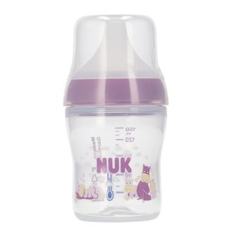 NUK Perfect Match, butelka antykolkowa ze smoczkiem silikonowym, rozmiar S, Hipopotam, od urodzenia, 150 ml - zdjęcie produktu