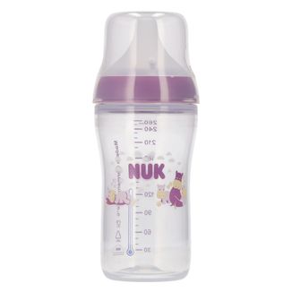 NUK Perfect Match, butelka antykolkowa ze smoczkiem silikonowym, rozmiar M, Hipopotam, od 3 miesiąca, 260 ml - zdjęcie produktu