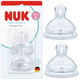 NUK First Choice, silikonowy smoczek do butelki, Flow Control, od 6 miesiąca, 2 sztuki - miniaturka zdjęcia produktu