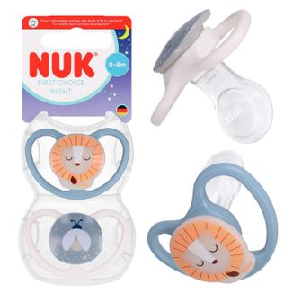 NUK Air, smoczek uspokajający, 0-6 miesięcy, silikonowy, anatomiczny, Lew, 2 sztuki NUK Air, smoczek uspokajający, 0-6 miesięcy, silikonowy, anatomiczny, Lew, 2 sztuki - zdjęcie produktu