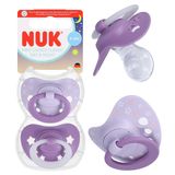 NUK First Choice, smoczek uspokajający Classic Day & Night, 0-6 miesięcy, silikonowy, anatomiczny, 2 sztuki - miniaturka zdjęcia produktu