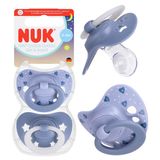 NUK First Choice, smoczek uspokajający Classic Day & Night, 0-6 miesięcy, silikonowy, anatomiczny, 2 sztuki - miniaturka zdjęcia produktu