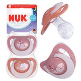 NUK First Choice, smoczek uspokajający, 0-6 miesięcy, silikonowy, anatomiczny, Królik i Owca, 2 sztuki - miniaturka zdjęcia produktu