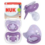 NUK First Choice, smoczek uspokajający Classic Day & Night, 18-36 miesięcy, silikonowy, anatomiczny, 2 sztuki - miniaturka zdjęcia produktu