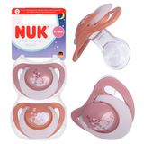 NUK First Choice Night, smoczek uspokajający, świecący w ciemności, 6-18 miesięcy, silikonowy, anatomiczny, Królik i Owca, 2 sztuki - miniaturka zdjęcia produktu