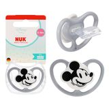 NUK Perfect Match, smoczek uspokajający, 6-18 miesięcy, silikonowy, anatomiczny, Myszka Miki, popielaty, 1 sztuka - miniaturka zdjęcia produktu