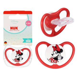 NUK Perfect Match Air, smoczek uspokajający, 6-18 miesięcy, silikonowy, anatomiczny, Minnie, 1 sztuka - zdjęcie produktu