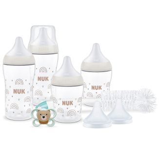 NUK Perfect Match, zestaw startowy, butelki do karmienia ze smoczkami, Tęcza, 9 elementów - zdjęcie produktu
