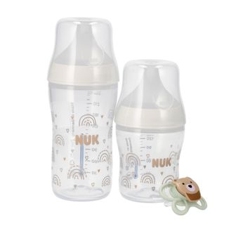 NUK Perfect Match, zestaw startowy dla noworodka, 2 butelki antykolkowe i smoczek, Tęcza, od urodzenia, 150 ml i 260 ml - zdjęcie produktu