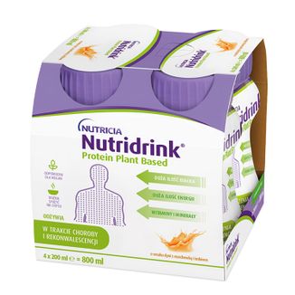 Nutridrink Protein Plant Based, preparat odżywczy, smak dyni z marchewką i imbirem, 4 x 200 ml - zdjęcie produktu