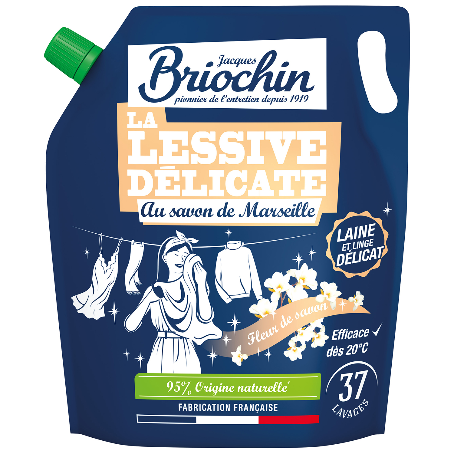 Nieznana Briochin, koncentrat do prania, tkaniny delikatne, mydło marsylskie, zapas, 1,7 l