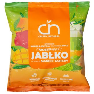 Crispy Natural Musssujące Jabłko o smaku mango i matchy, suszone plastry jabłek, 18 g - zdjęcie produktu