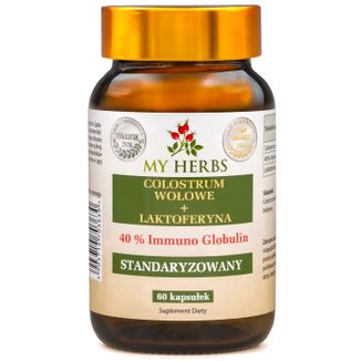 My Herbs Colostrum wołowe + laktoferyna, 60 kapsułek My Herbs Colostrum wołowe + laktoferyna, 60 kapsułek - zdjęcie produktu