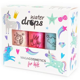 Maga Cosmetics Water Drops, zestaw lakierów wodnych do paznokci dla dzieci, W zimowej Krainie Czarów, 3 x 6 ml - zdjęcie produktu