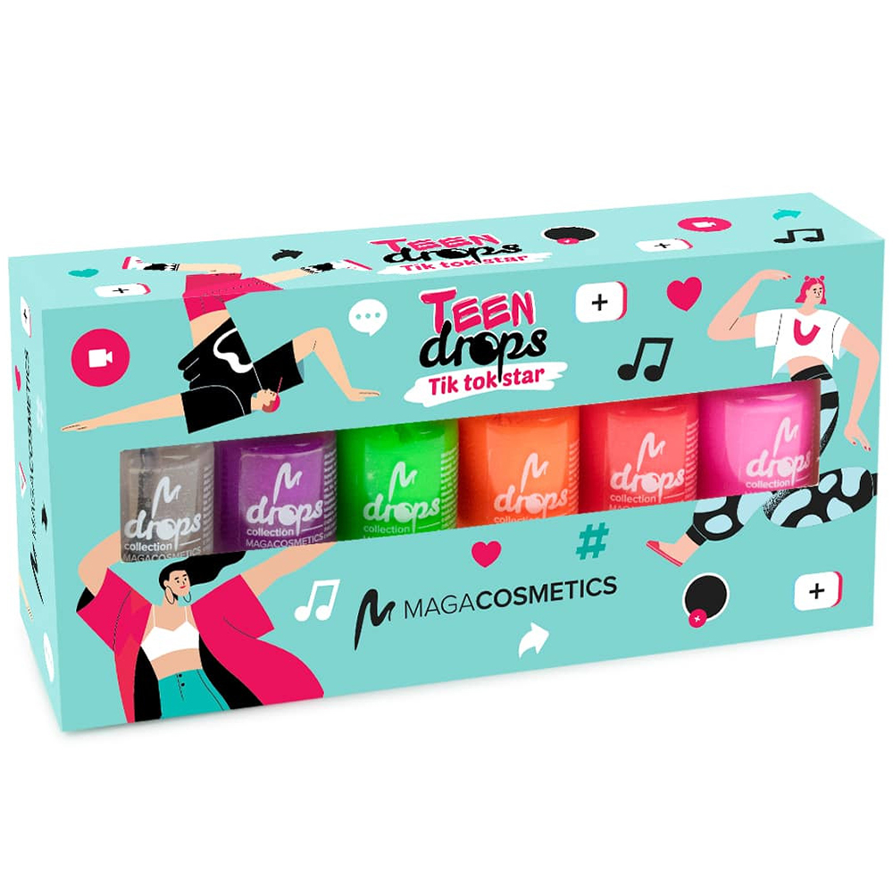 Nieznana Maga Cosmetics Teen Drops, zestaw lakierów do paznokci, Tik Tok Star V.01, 6 x 6 ml — Inhaltsstoffe und Bewertung