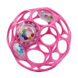 Oball, piłka z grzechotką, 10 cm, różowa, od urodzenia, 1 sztuka - miniaturka zdjęcia produktu