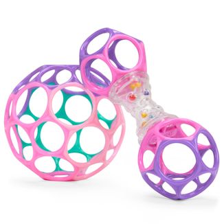 Oball, zestaw upominkowy Delightful Duo, piłka i grzechotka handelek, od urodzenia - zdjęcie produktu