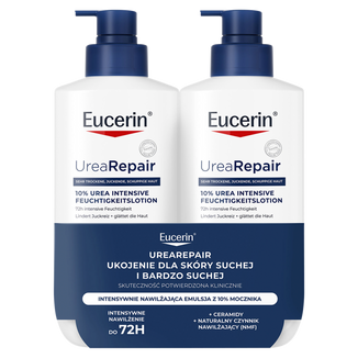 Zestaw Eucerin UreaRepair, emulsja do ciała z mocznikiem 10% do skóry bardzo suchej i szorstkiej, 2 x 400 ml Zestaw Eucerin UreaRepair, emulsja do ciała z mocznikiem 10% do skóry bardzo suchej i szorstkiej, 2 x 400 ml - zdjęcie produktu
