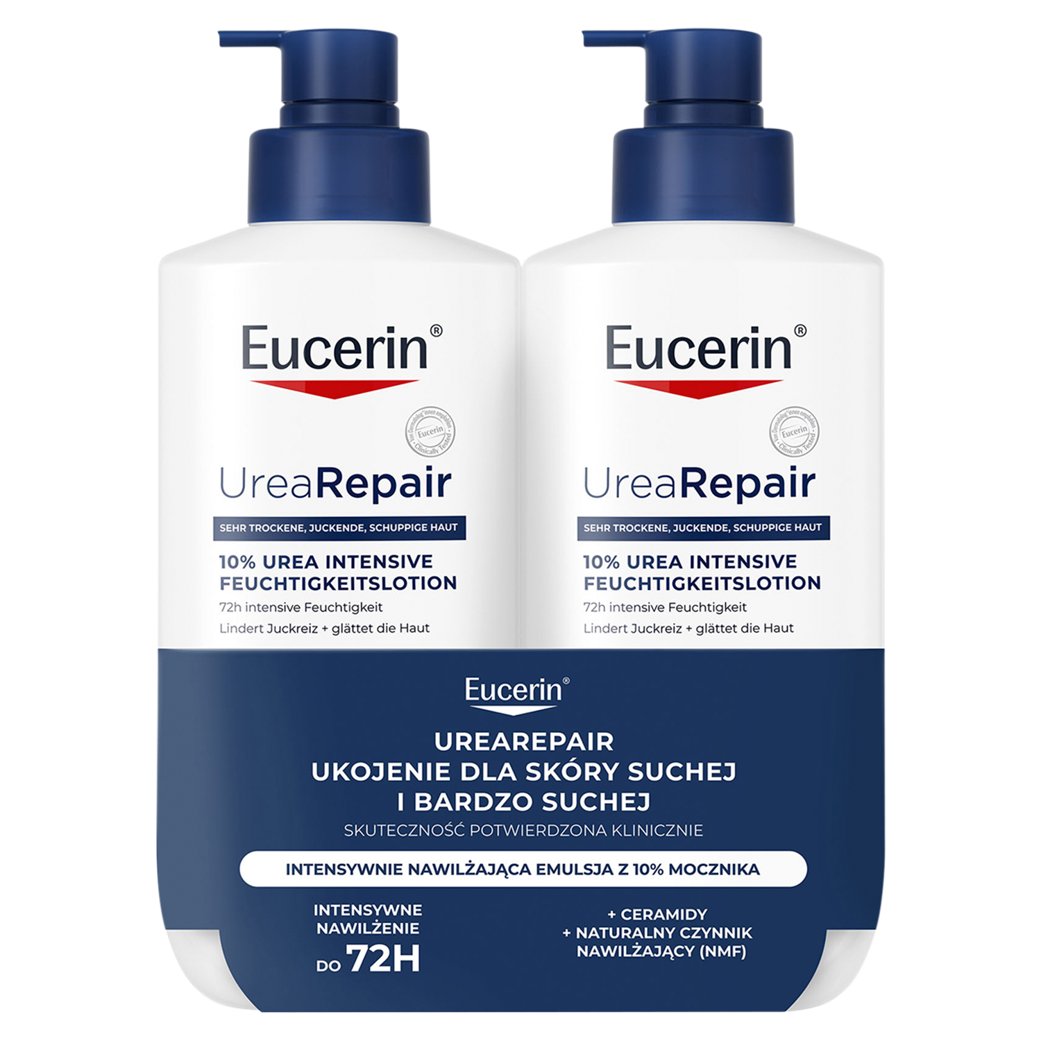 Eucerin Zestaw Eucerin UreaRepair, emulsja do ciała z mocznikiem 10% do skóry bardzo suchej i szorstkiej, 2 x 400 ml