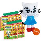 Zestaw BoboVita Kicia Kocia Mus w tubce, jabłko, banan, truskawka, 12 x 100 g + maskotka gratis - miniaturka zdjęcia produktu