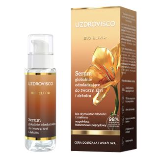 Uzdrovisco Bio Elixir, serum globalnie odmładzające do twarzy, szyi i dekoltu, 30 ml Uzdrovisco Bio Elixir, serum globalnie odmładzające do twarzy, szyi i dekoltu, 30 ml - zdjęcie produktu