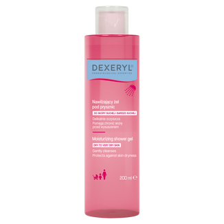 Dexeryl, nawilżający żel pod prysznic 2w1, skóra sucha i bardzo sucha, 200 ml - zdjęcie produktu