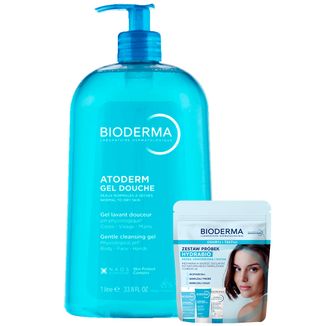 Zestaw Bioderma Atoderm Gel Douche, żel pod prysznic i do kąpieli, 1 l + mini produky Bioderma Hydrabio Odkryj i Testuj - zdjęcie produktu