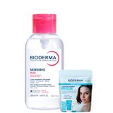 Zestaw Bioderma Sensibio H2O, woda micelarna, skóra wrażliwa, z dozownikiem, 500 ml + mini produkty Bioderma Hydrabio Odkryj i Testuj - miniaturka zdjęcia produktu
