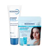 Zestaw Bioderma Atoderm Nutritive, krem odżywczy do twarzy, skóra sucha i bardzo sucha, 40 ml + mini produkty Bioderma Hydrabio Odkryj i Testuj - miniaturka zdjęcia produktu