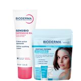Zestaw Bioderma Sensibio Defensive Rich, kojący krem do twarzy, skóra wrażliwa, 40 ml + mini produkty Bioderma Hydrabio Odkryj i Testuj - miniaturka zdjęcia produktu