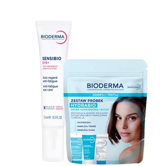 Zestaw Bioderma Sensibio Eye+, krem pod oczy, 15 ml + mini produkty Bioderma Hydrabio Odkryj i Testuj - zdjęcie produktu