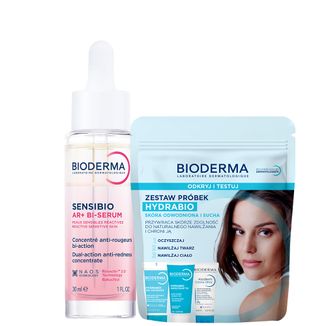 Zestaw Bioderma Sensibio AR+, serum o podwójnym działaniu redukujące zaczerwienienia, 30 ml + mini produkty Bioderma Hydrabio Odkryj i Testuj - zdjęcie produktu