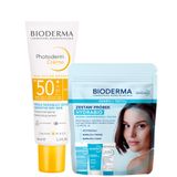Zestaw Bioderma Photoderm Creme, ochronny krem do twarzy, skóra sucha, SPF 50+, 40 ml + mini produkty Bioderma Hydrabio Odkryj i Testuj - miniaturka zdjęcia produktu