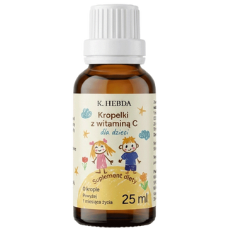Hebda Kropelki z witaminą C dla dzieci, 25 ml Hebda Kropelki z witaminą C dla dzieci, 25 ml - zdjęcie produktu