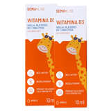 Zestaw SEMA Lab Witamina D3 400 j.m. dla dzieci od 1 dnia życia, krople, 2 x 10 ml - miniaturka zdjęcia produktu