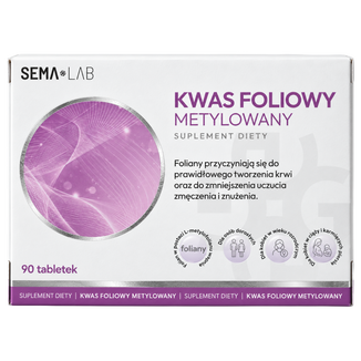 SEMA Lab Kwas Foliowy metylowany, 90 tabletek SEMA Lab Kwas Foliowy metylowany, 90 tabletek - zdjęcie produktu