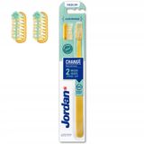 Jordan Change, szczoteczka do zębów z wymienną końcówką, Medium, 1 sztuka + końcówki wymienne, 2 sztuki - miniaturka zdjęcia produktu