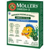 Moller's Omega 3 Algi Rybki, żelki, smak tropikalny, bez cukru, od 3 lat, 27 sztuk - miniaturka zdjęcia produktu