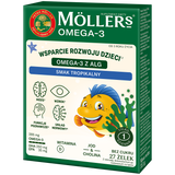 Moller's Omega 3 Algi Rybki, żelki, smak tropikalny, bez cukru, od 3 lat, 27 sztuk - miniaturka zdjęcia produktu