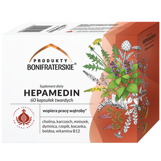 Produkty Bonifraterskie Hepamedin, 60 kapsułek Produkty Bonifraterskie Hepamedin, 60 kapsułek - zdjęcie produktu