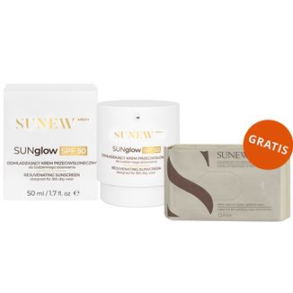 SunewMed+ SUNglow SPF 50 odmładzający krem przeciwsłoneczny do twarzy, 50 ml + chusteczki do demakijażu, 8 sztuk gratis SunewMed+ SUNglow SPF 50 odmładzający krem przeciwsłoneczny do twarzy, 50 ml + chusteczki do demakijażu, 8 sztuk gratis - zdjęcie produktu